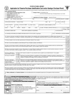 STATE OF NEW JERSEY Application for Firearms …