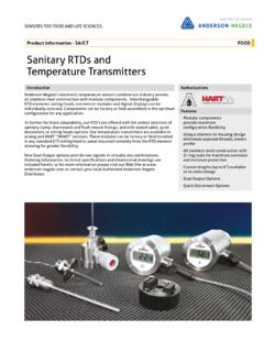 Sanitary RTDs and Temperature Transmitters