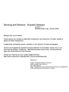 Sensing and Sensors: Acoustic Sensors - …