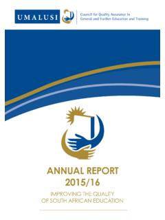ANNUAL REPORT 2015/16 - Umalusi