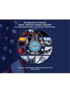 US Department of Defense FISCAL YEAR 2021 BUDGET …