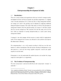Chapter 1 Entrepreneurship Development in India