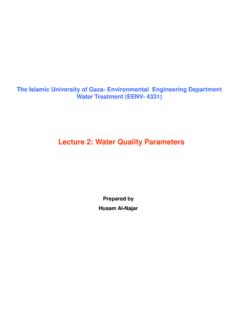 Lecture 2: Water Quality Parameters