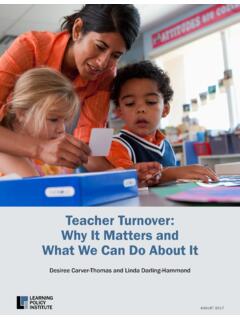 Research Report: Teacher Turnover: Why It Matters and What ...
