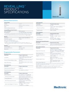 REVEAL LINQ PRODUCT SPECIFICATIONS - medtronic.com