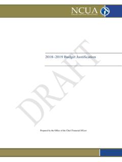 2018 - 2019 Budget Justification - National Credit …