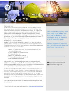 Environment, Health, and Safety at GE