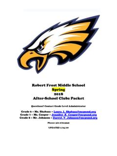 Robert Frost Middle School Spring 2018 After-School Clubs ...