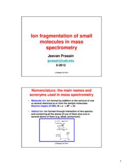Ion fragmentation of small molecules in mass spectrometry
