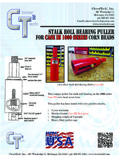 stalk roll bearing puller for case ih 1000 series corn heads