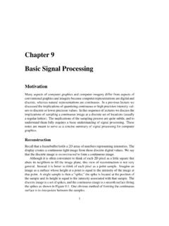 Chapter 9 Basic Signal Processing - cs.princeton.edu