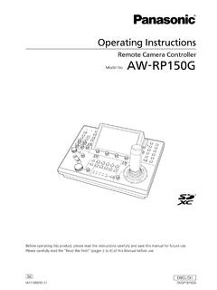 Operating Instructions - Panasonic