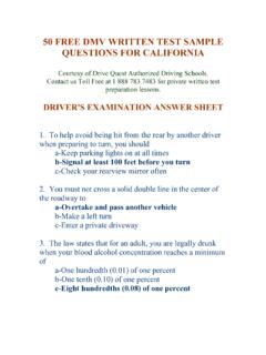 Sample DMV Questions - Drive Quest Drivers Training