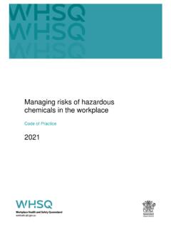 Managing risks of hazardous chemicals in the workplace ...