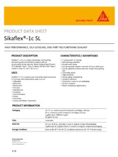 PRODUCT DATA SHEET Sikaflex&#174;-1c SL