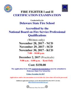 FIRE FIGHTER I and II CERTIFICATION EXAMINATION