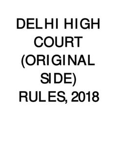 DELHI HIGH COURT (ORIGINAL SIDE) RULES, 2018