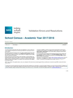 School Census - Academic Year 2017/2018 Validation Errors ...