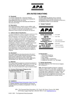 APA RATED SHEATHING - APAwood.org