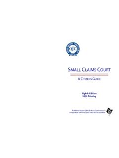 SMALL CLAIMS COURT - Supreme Court of Ohio and the …