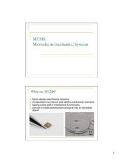 MEMS: Microelectromechanical Systems