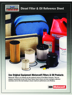Use Original Equipment Motorcraft Filters &amp; Oil Products
