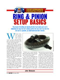 RING &amp; PINION SETUP BASICS - MOTOR