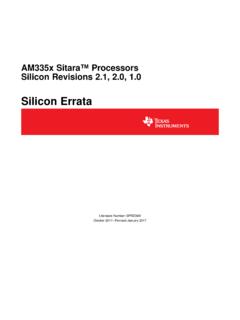 AM335x Sitara Processors Silicon Revisions 2.1, 2.0, …