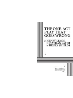 THE ONE-ACT PLAY THAT GOES WRONG