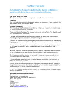 The Abbey Pain Scale For assessment of pain in ... - NHS Wales