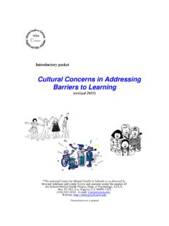 Cultural Concerns in Addressing Barriers to Learning
