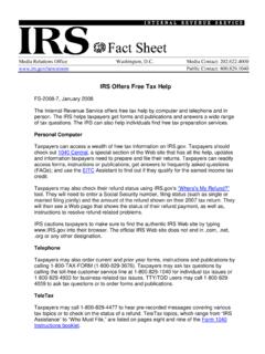 IRS Offers Free Tax Help