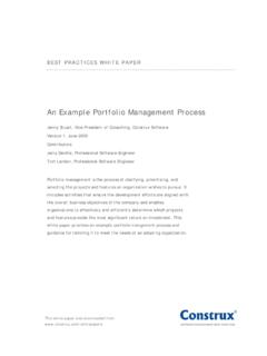 An Example Portfolio Management Process