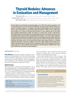 Thyroid Nodules: Advances in Evaluation and Management