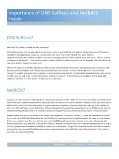Importance of DNS Suffixes and NetBIOS - Priasoft