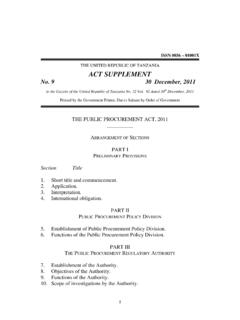 ACT SUPPLEMENT No. 9 30 December, 2011 - PPRA