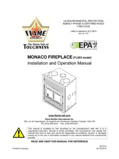 MONACO FIREPLACE (FL063 model) Installation and …