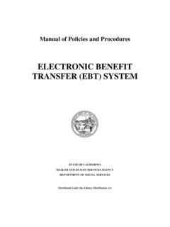 ELECTRONIC BENEFIT TRANSFER (EBT) SYSTEM