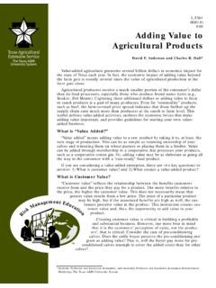 Adding Value to Agricultural Products - Texas A&amp;M AgriLife