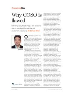 Why COSO is - OpRisk Advisory