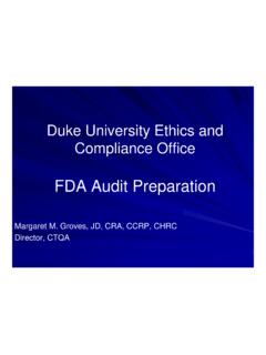 FDA Audit Preparation - Duke University