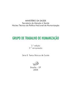GRUPO DE TRABALHO DE HUMANIZA&#199;&#195;O - …