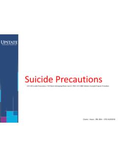 Suicide Precautions - State University of New York Upstate ...