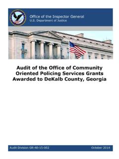 Audit of COPS Grants Awarded to DeKalb County, Georgia