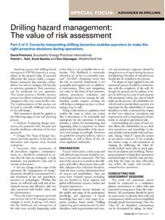 Drilling hazard management: The value of risk assessment