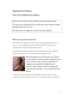 Separation Of Powers Post Visit Worksheets For Teachers