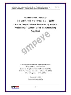 gfi sterile drug products by aseptic processing CGMP