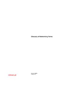 Glossary of Networking Terms - Oracle