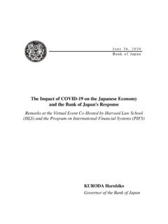 The Impact of COVID-19 on the Japanese Economy and the ...