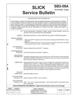 (Corrected Copy) Service Bulletin - Unison Industries